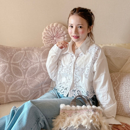 ★Croppedレースシャツ