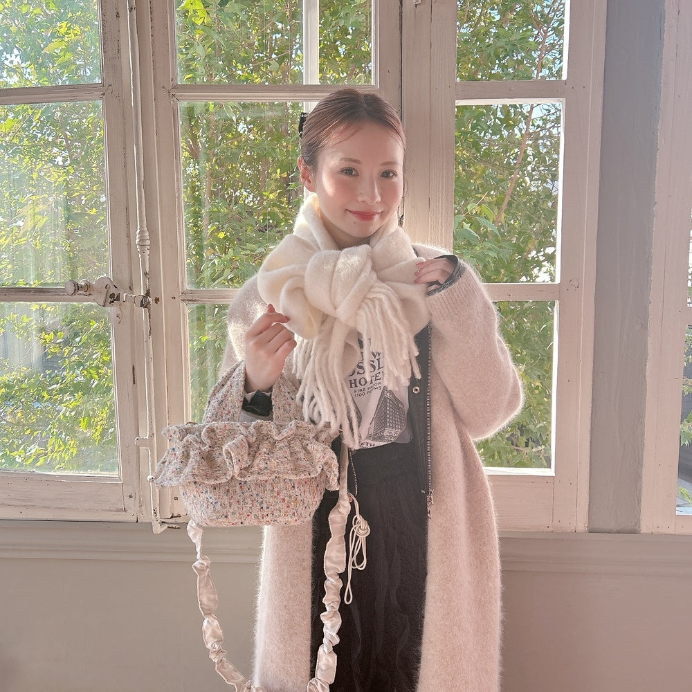 フリルバッグ Tweedy Bebe【ミックスホワイト】2サイズ