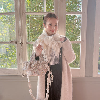 フリルバッグ Tweedy Bebe【ミックスホワイト】2サイズ