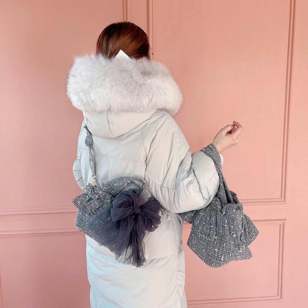 フリルバッグ Tweedy Bebe【グレーミックス】2サイズ