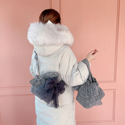 フリルバッグ Tweedy Bebe【グレーミックス】2サイズ