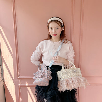 フリルバッグ Tweedy Bebe【ピーチ×シルバー】2サイズ