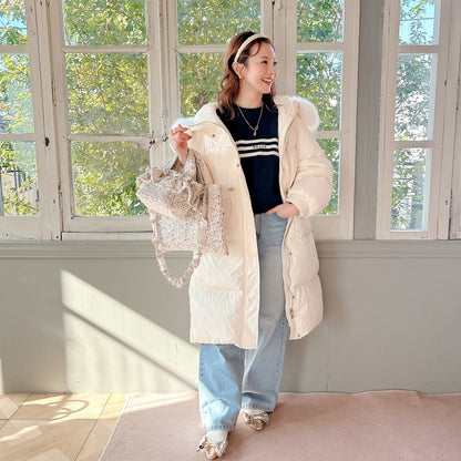 フリルバッグ Tweedy Bebe【ミックスホワイト】2サイズ