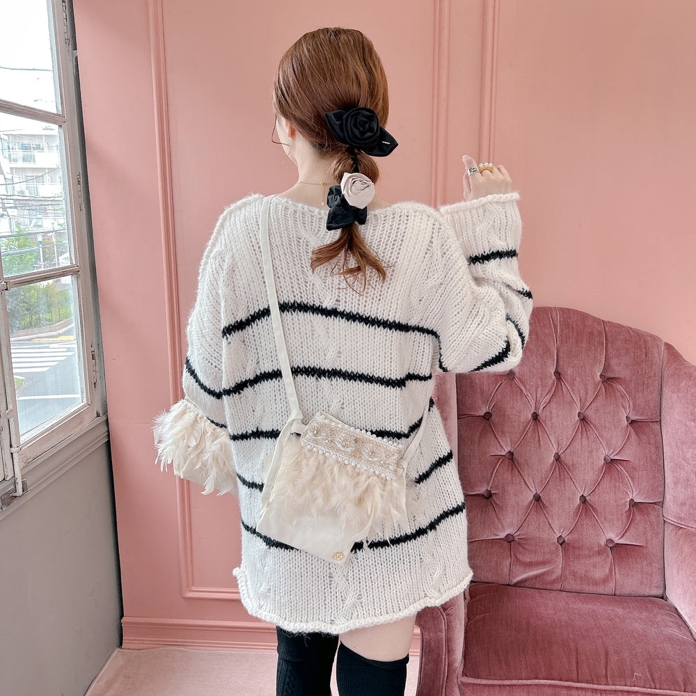 ミニサコッシュ Wintry Meghan アイボリー＆ホワイト