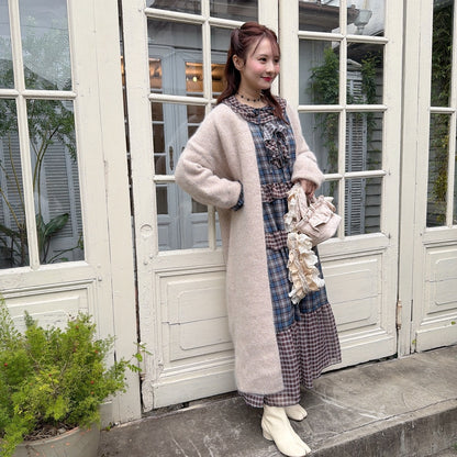 ★ロングFluffyニットガウン