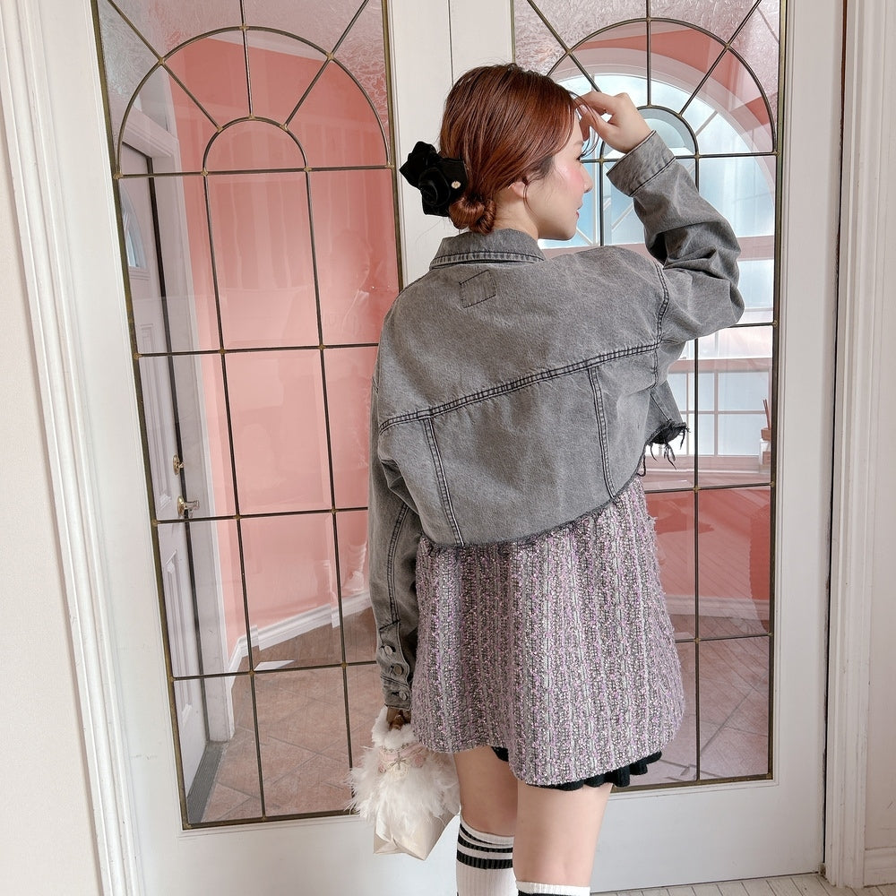 ★Volumeスリーブショートデニムジャケット