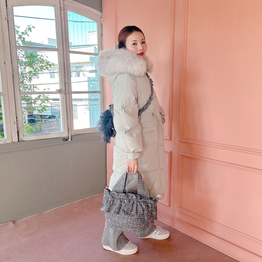 フリルバッグ Tweedy Bebe【グレーミックス】2サイズ