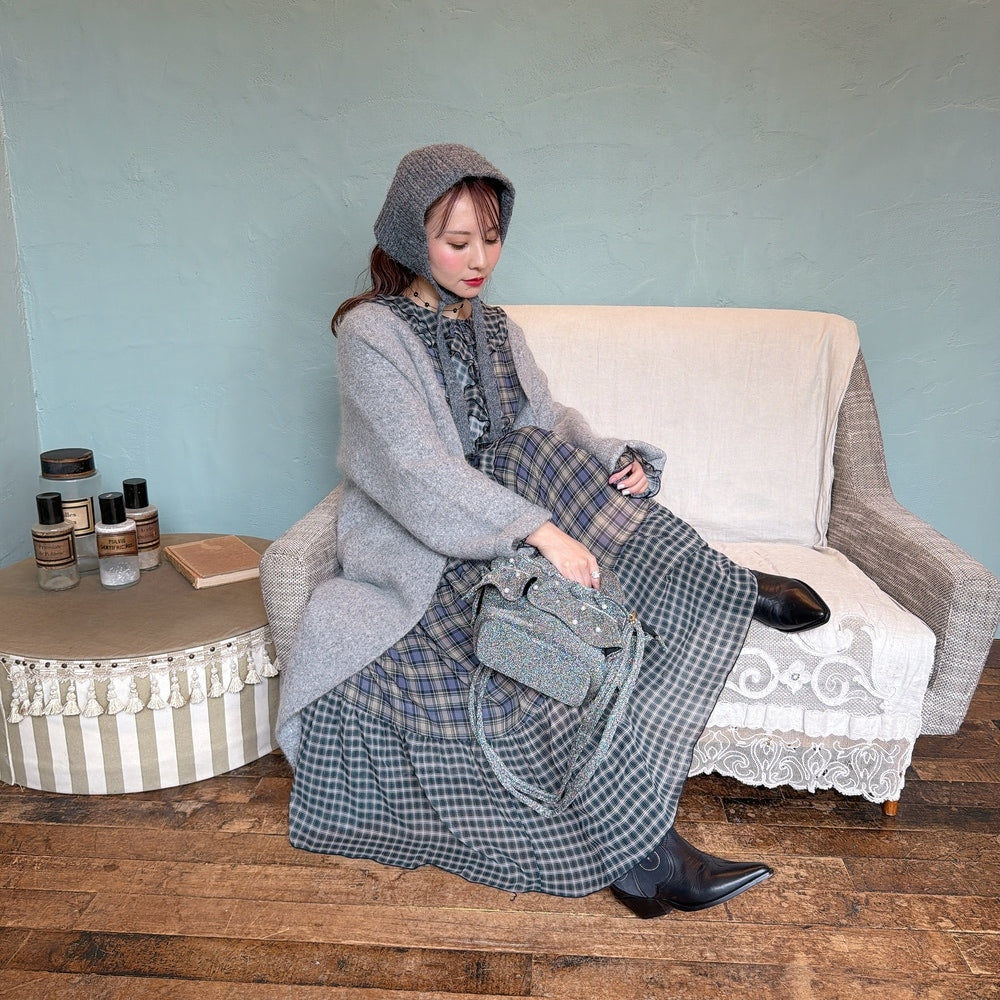 ★ロングFluffyニットガウン