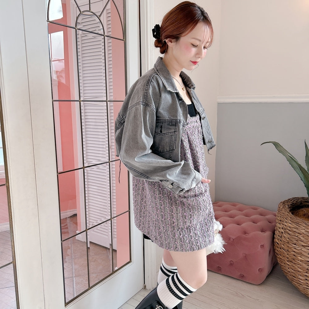 ★Volumeスリーブショートデニムジャケット