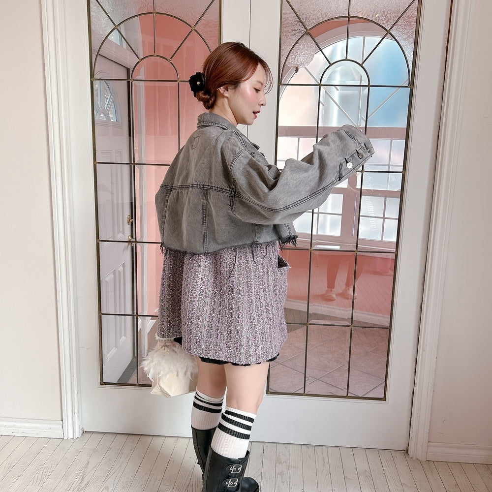 ★Volumeスリーブショートデニムジャケット