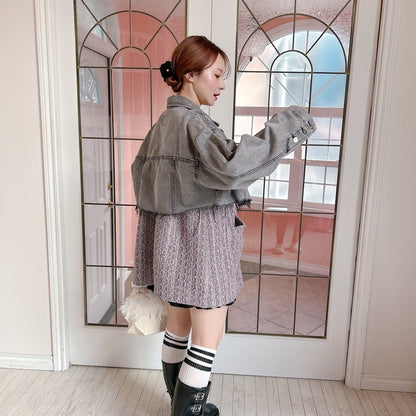 ★Volumeスリーブショートデニムジャケット