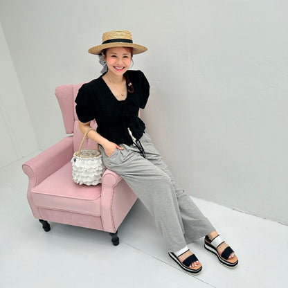 ★パフスリーブRibbonブラウス