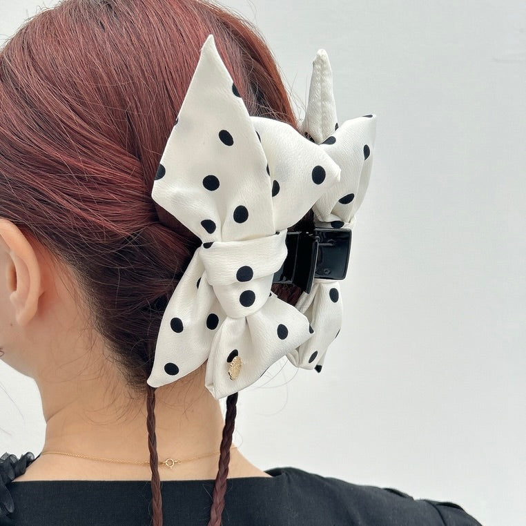 ヘアクリップ Dot Ribbon