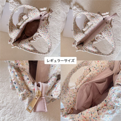 フリルバッグ Tweedy Bebe【ピーチ×シルバー】2サイズ