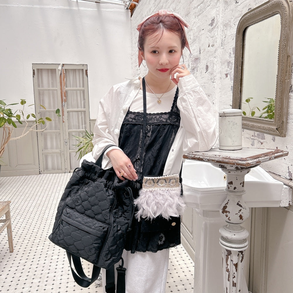 ミニサコッシュ Wintry Meghan ブラック