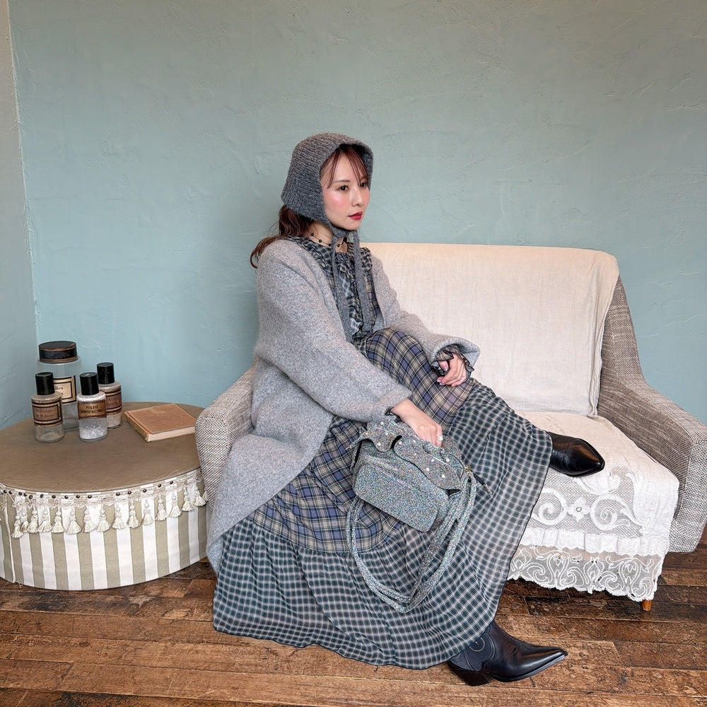 ★ロングFluffyニットガウン