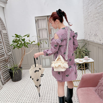 ミニフリルバッグ Quilting Frill Bebe【バニラ/ホットピンク/カーキ/ギンガム/ラベンダー/ミルクティ】