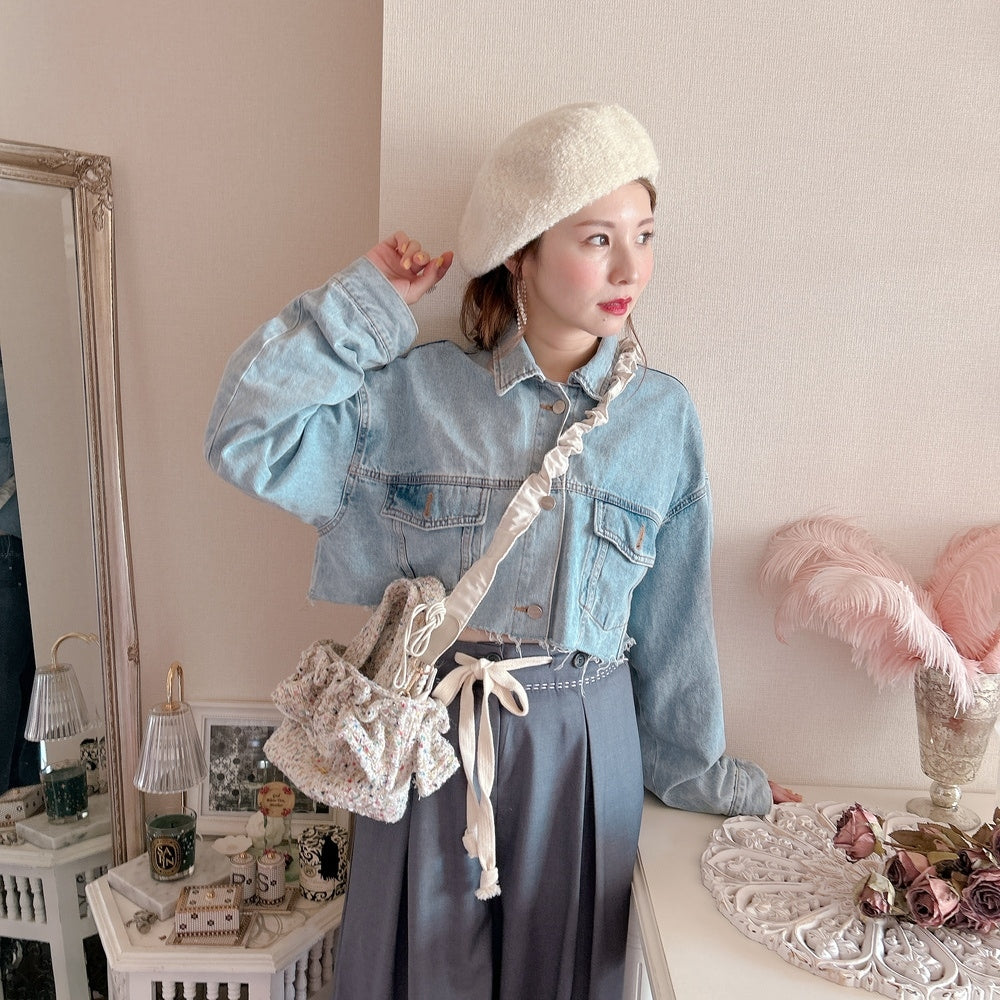 ★Volumeスリーブショートデニムジャケット