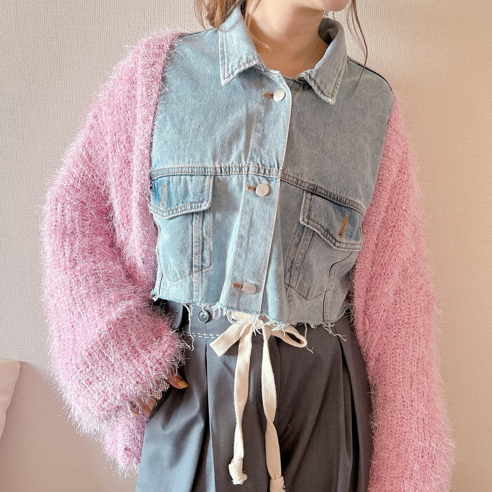 ★Volumeスリーブショートデニムジャケット