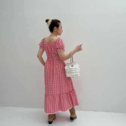 ★Ginghamシャーリングワンピース