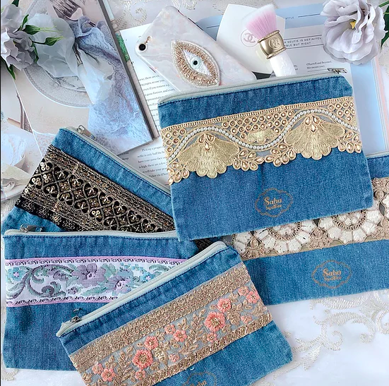 ポーチ Shabby Denim Pouch