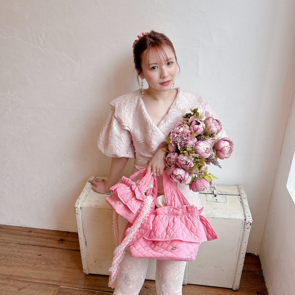 ミニフリルバッグ Quilting Frill Bebe【バニラ/ホットピンク/カーキ/ギンガム/ラベンダー/ミルクティ】