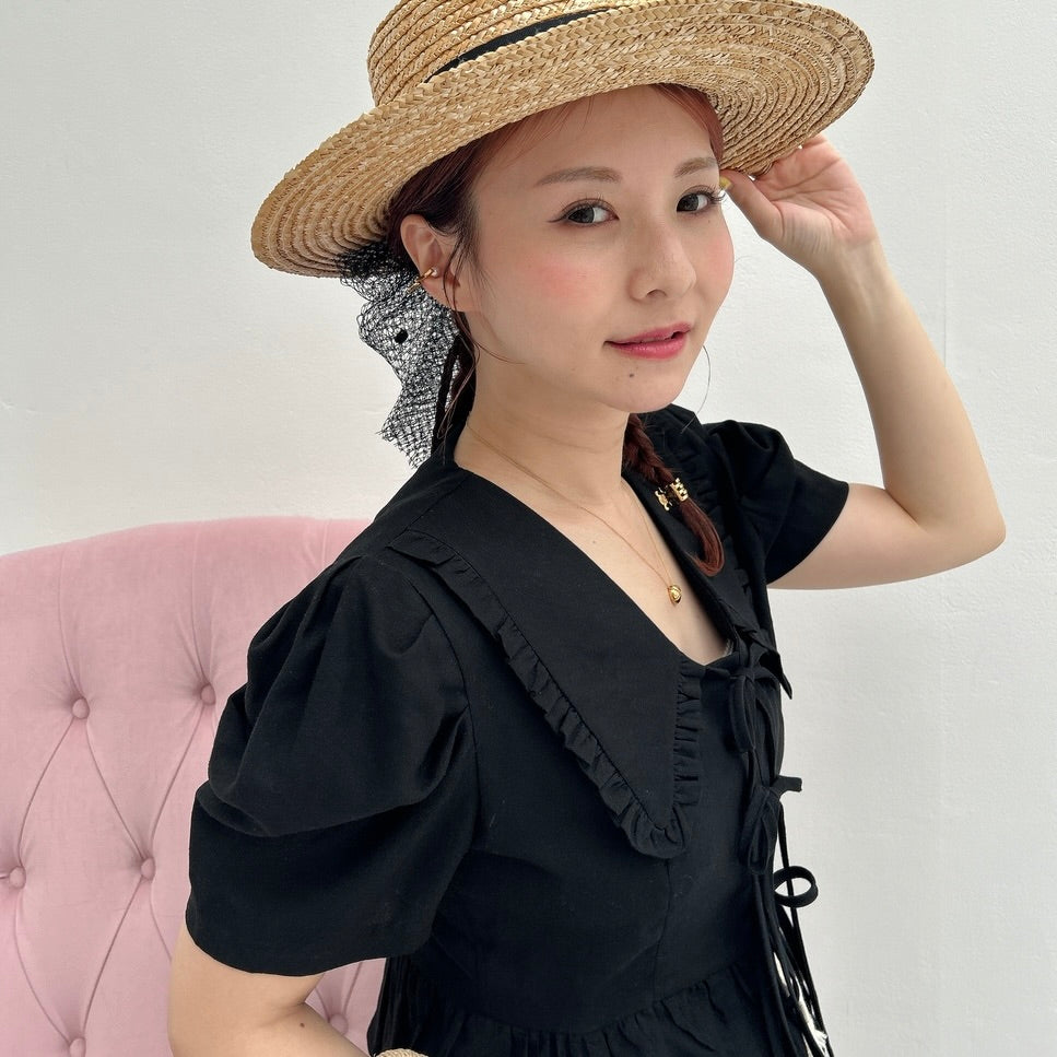 ★パフスリーブRibbonブラウス