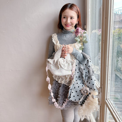 ミニフリルバッグ Tweedy Bebe【チェックホワイト】1サイズ