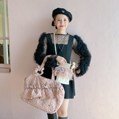 ミニサコッシュ Wintry Meghan アイボリー＆ホワイト