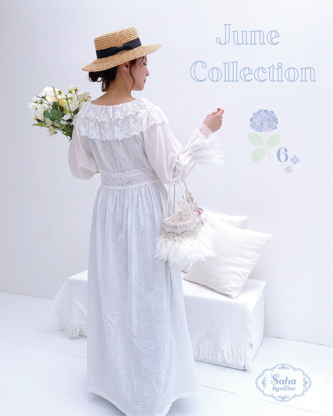 Saha by elliee 新品コットンレースdolly ワンピース 半袖 One-piece