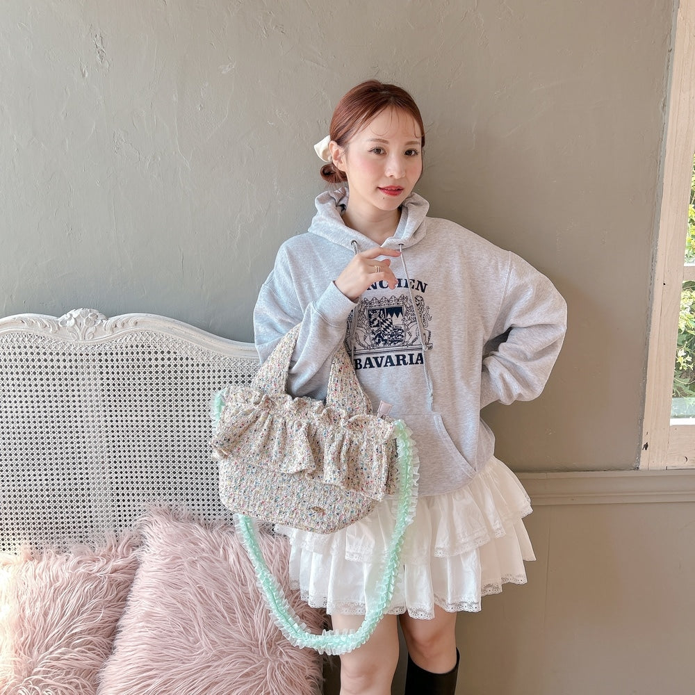 フリルバッグ Tweedy Bebe【ミックスホワイト】2サイズ