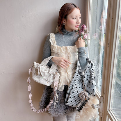 ミニフリルバッグ Tweedy Bebe【チェックホワイト】1サイズ