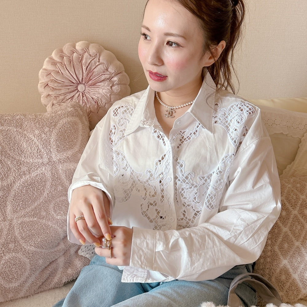 ★Croppedレースシャツ