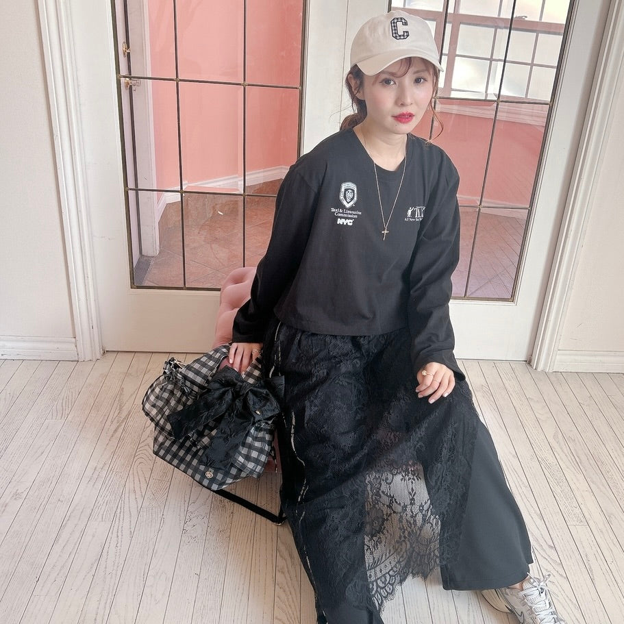 ★SheerレースロンTワンピ