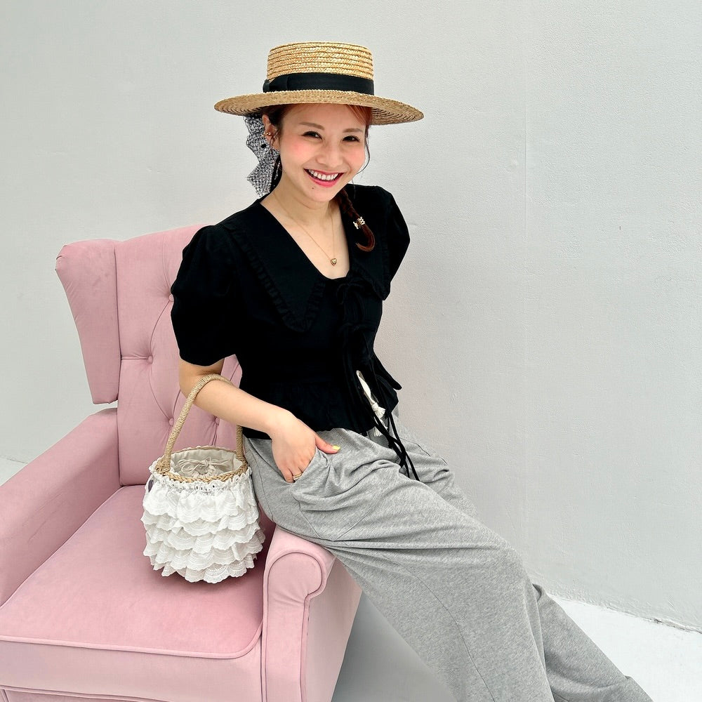 ★パフスリーブRibbonブラウス