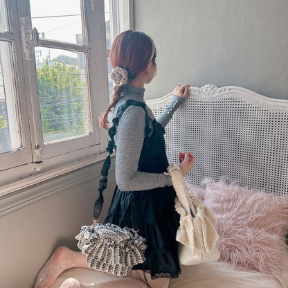 ミニフリルバッグ Tweedy Bebe【ブラック×ホワイト】1サイズ