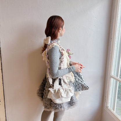 ミニフリルバッグ Tweedy Bebe【チェックホワイト】1サイズ