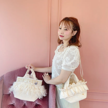 ミニフリルバッグ Quilting Frill Bebe【バニラ/ホットピンク/カーキ/ギンガム/ラベンダー/ミルクティ】