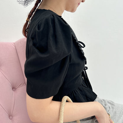 ★パフスリーブRibbonブラウス