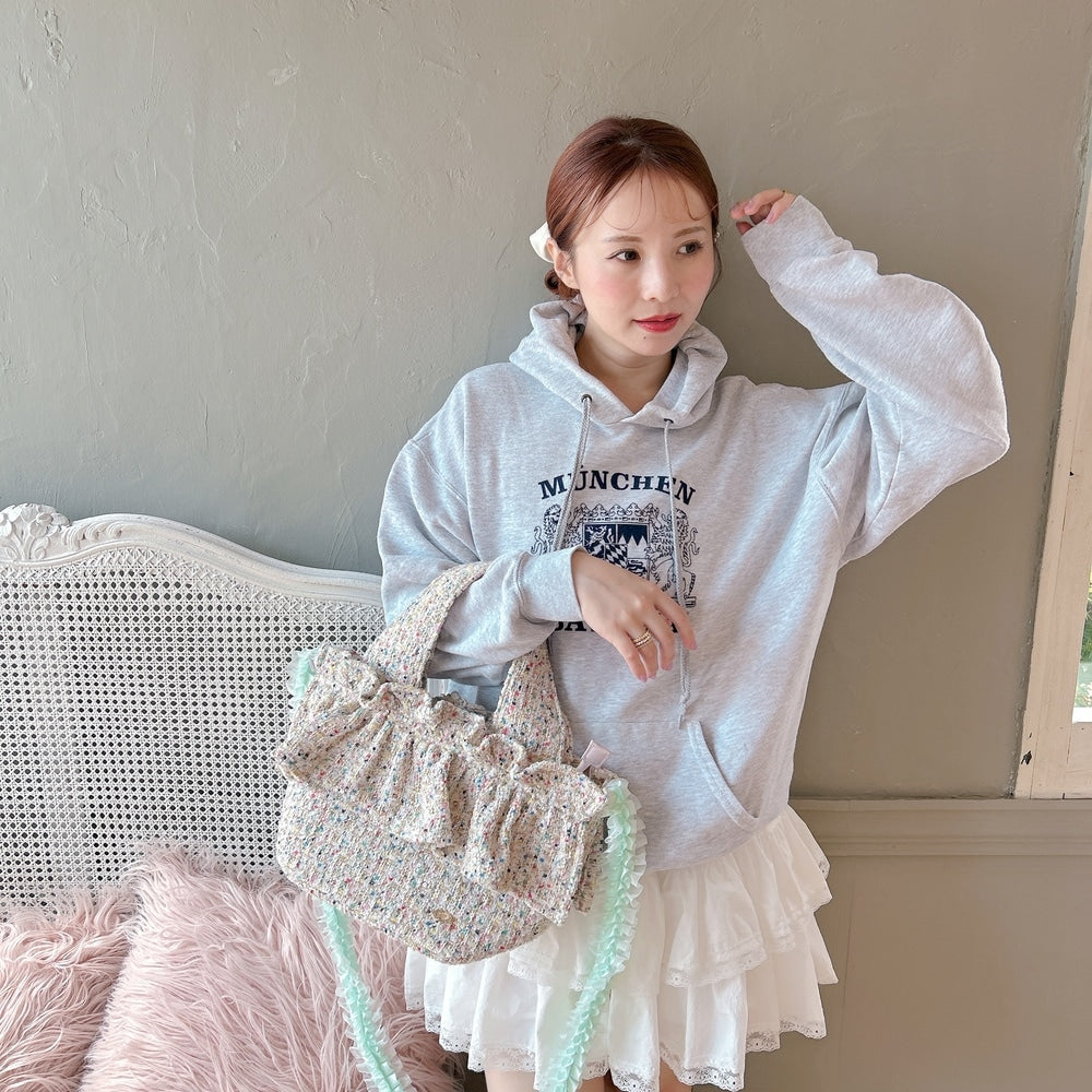 フリルバッグ Tweedy Bebe【ミックスホワイト】2サイズ