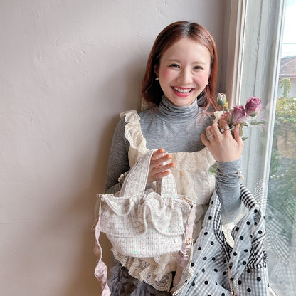 ミニフリルバッグ Tweedy Bebe【チェックホワイト】1サイズ