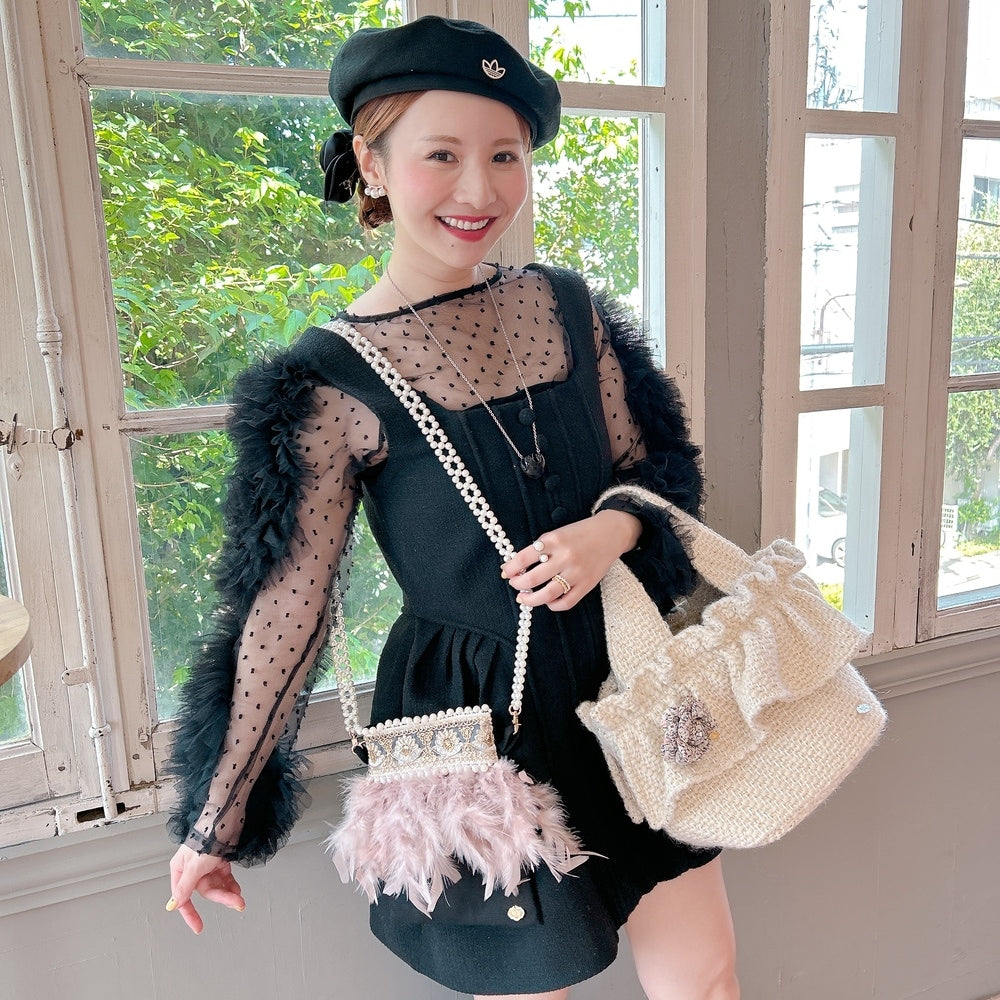 フリルバッグ Tweedy Bebe【アイボリー】1サイズ