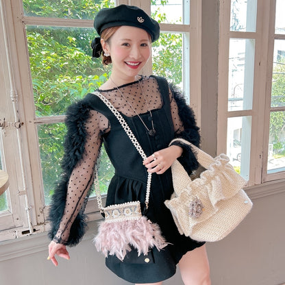 フリルバッグ Tweedy Bebe【アイボリー】1サイズ