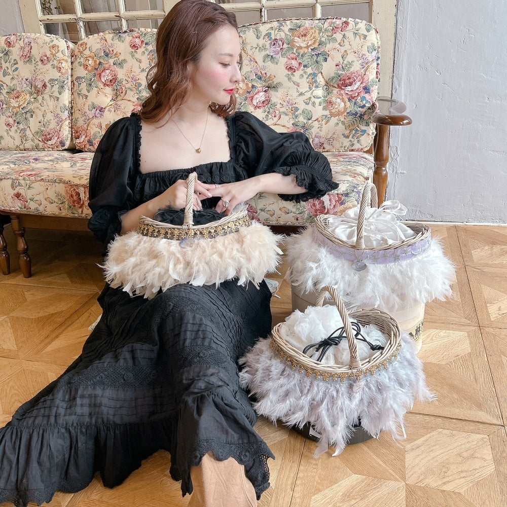 かご&巾着SET Antique Glow Rattan