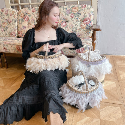 かご&巾着SET Antique Glow Rattan