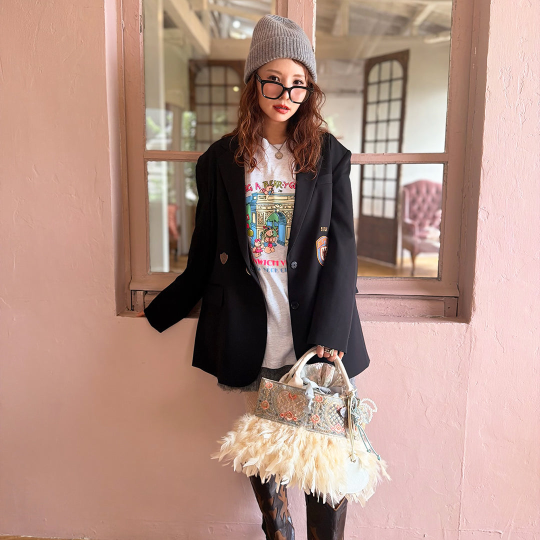 パイプトート+巾着 Marrakesh Belle-グレー