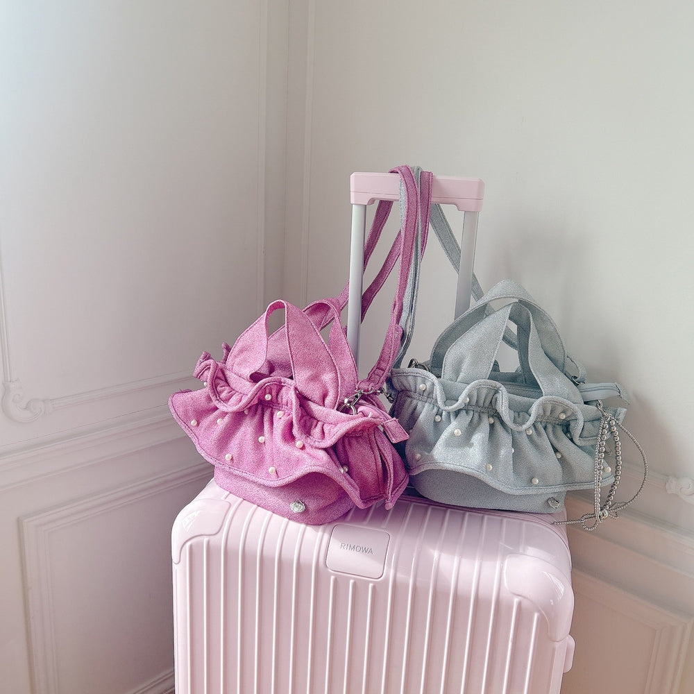 予約 ミディフリルバッグ Pearlette Bebe【ラメ】