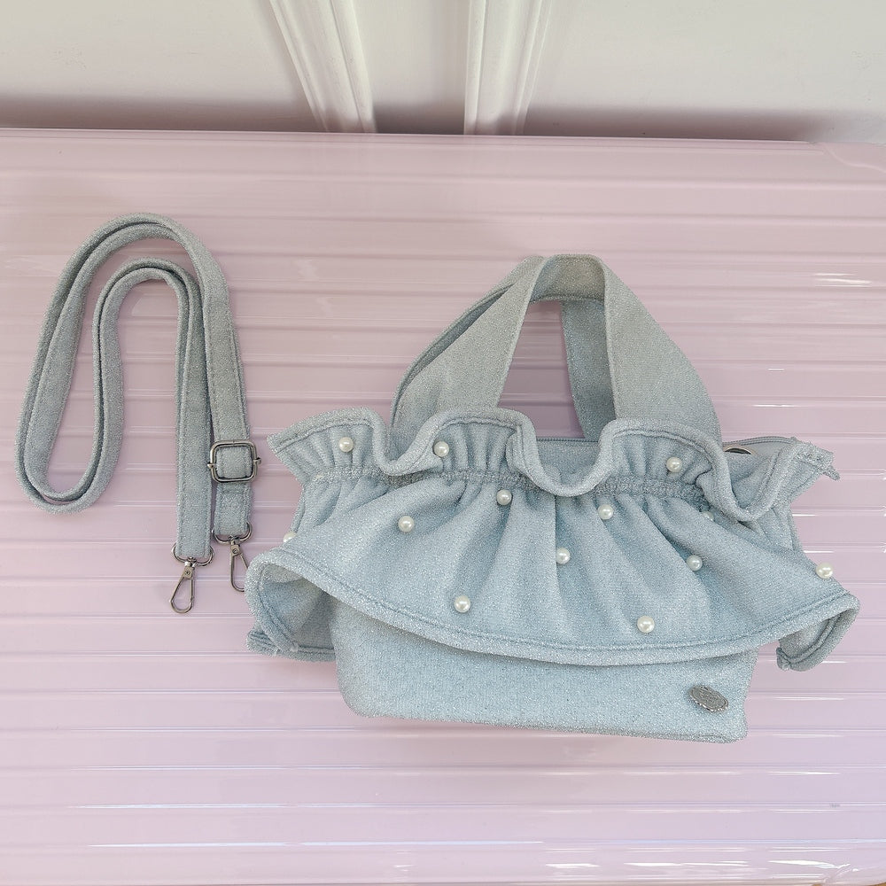 予約 ミディフリルバッグ Pearlette Bebe【ラメ】