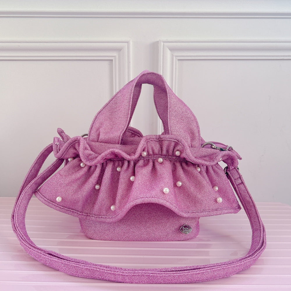 予約 ミディフリルバッグ Pearlette Bebe【ラメ】