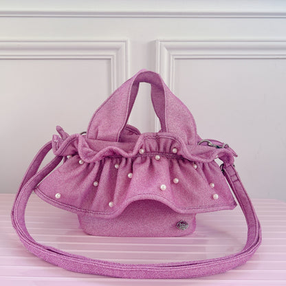 予約 ミディフリルバッグ Pearlette Bebe【ラメ】